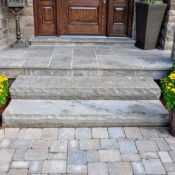 Flagstone,Applied,To,The,Original,Concrete,Veranda,,Natural,Stone,Steps,